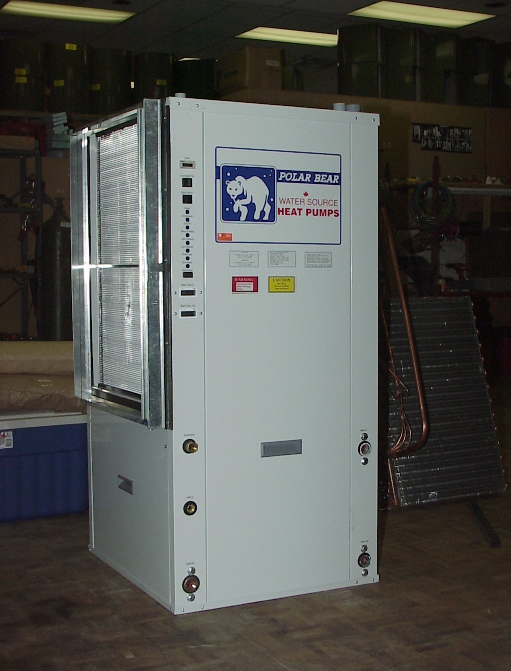 Vertical air cabinet, shop front view