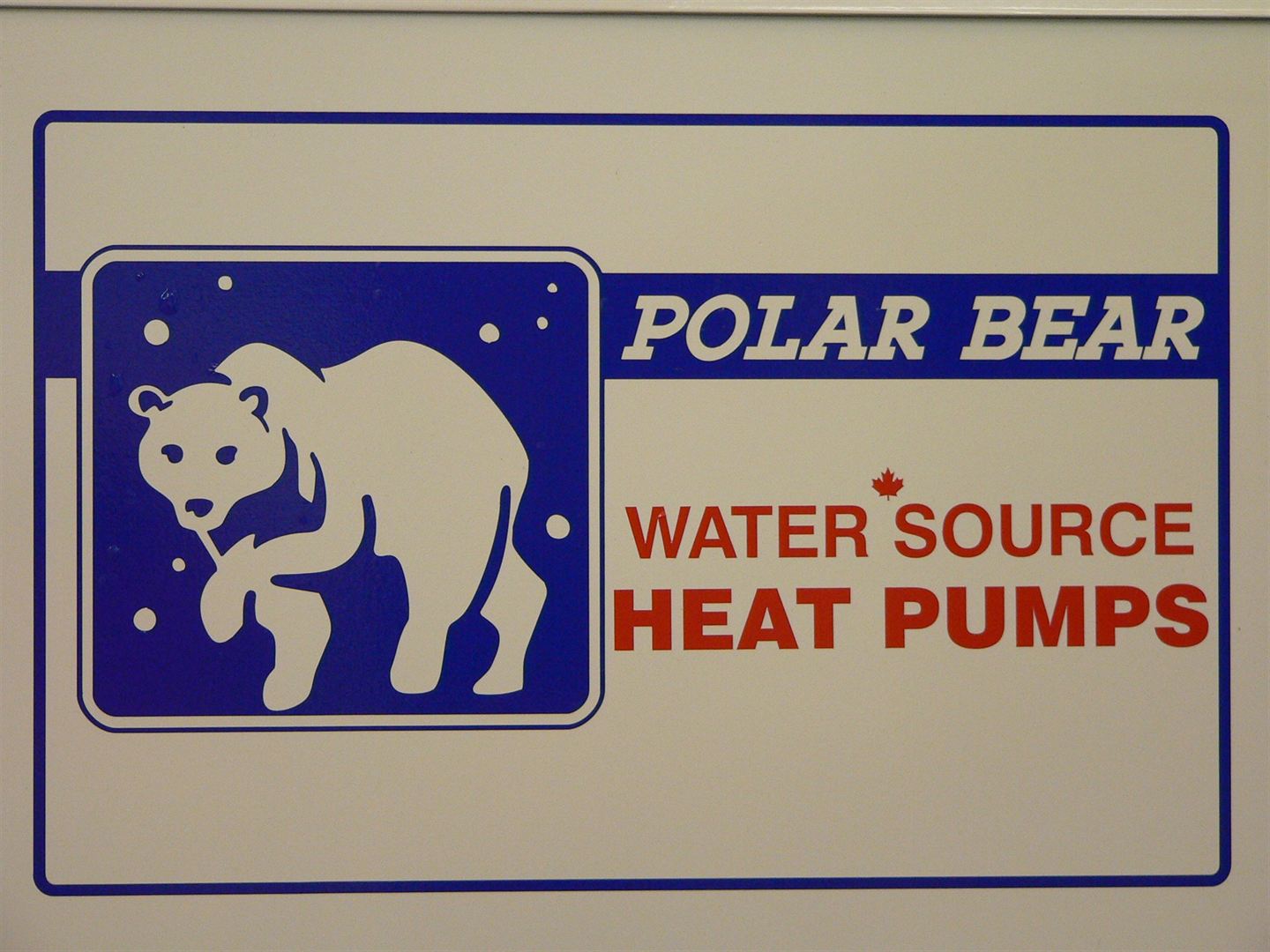 Polar Bear Water Source Heat Pumps badge close up.